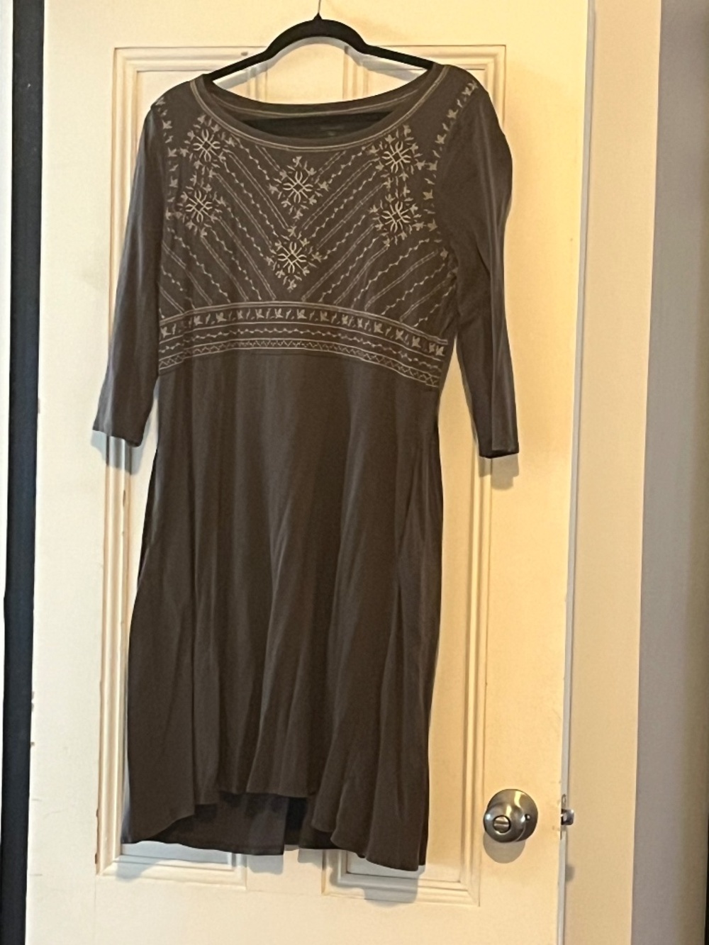 Garnet Hill cotton embroidered pull-over dress